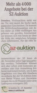 Die Auktion der Sächsischen Zeitung startet am 20.11.2010 und endet am 29.11.2010