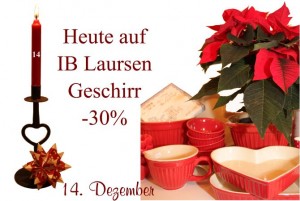 Am Mittwoch gibt es 30% auf alle Tassen, Becher, Schalen, Schüsseln oder Kuchenformen von Ib-Laursen.