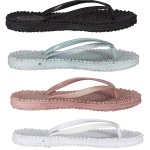 Flip-Flops in Black, Sky-Blue, Misty-Rose und White