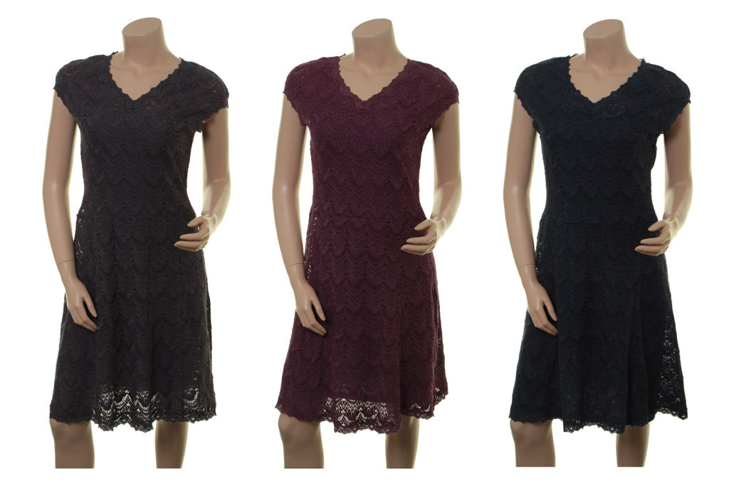 Kleid Meta in anthrazite, plum und midnight